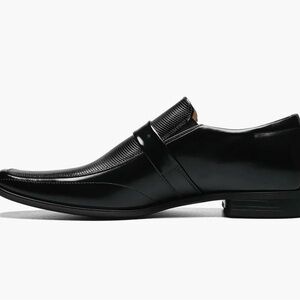 Stacy Adams Black Leather Slip-On Loafers